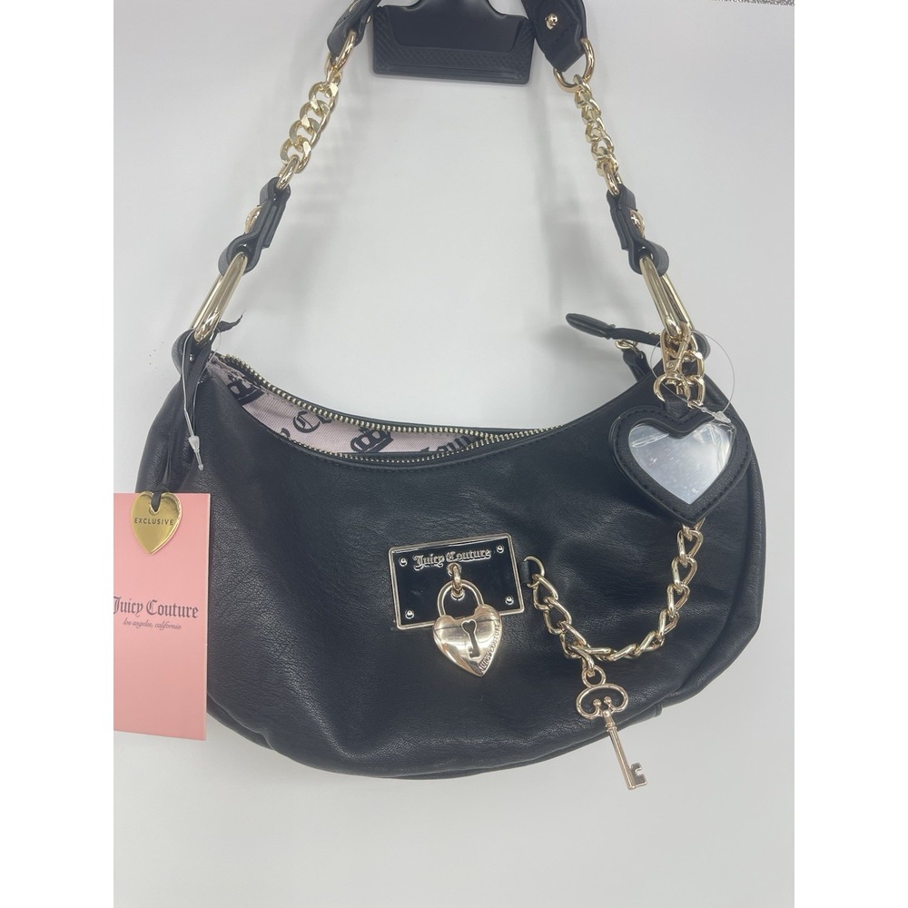 juicy couture bag NWT Black Handbag with Gold Accents rowling satchel
